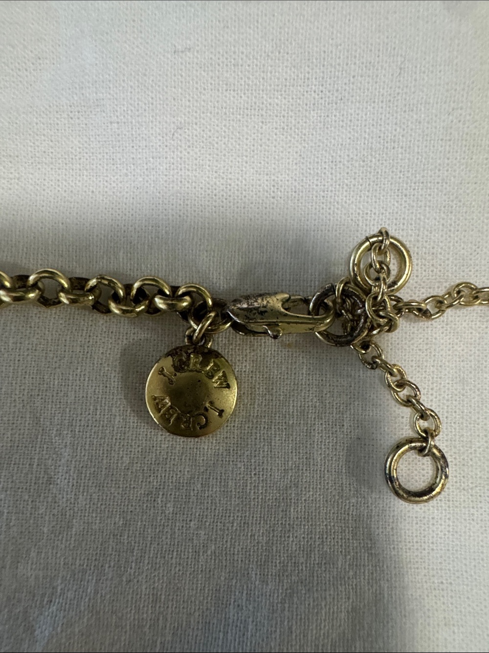 J crew Gold-Tone Statement Necklace with Olive-Grey Beads - Picture 3 of 5